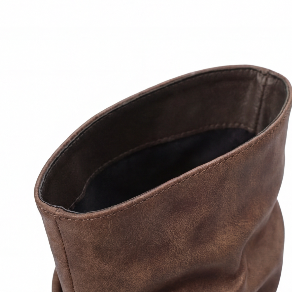 Strova - Crushed Slouch Mid Calf Boots