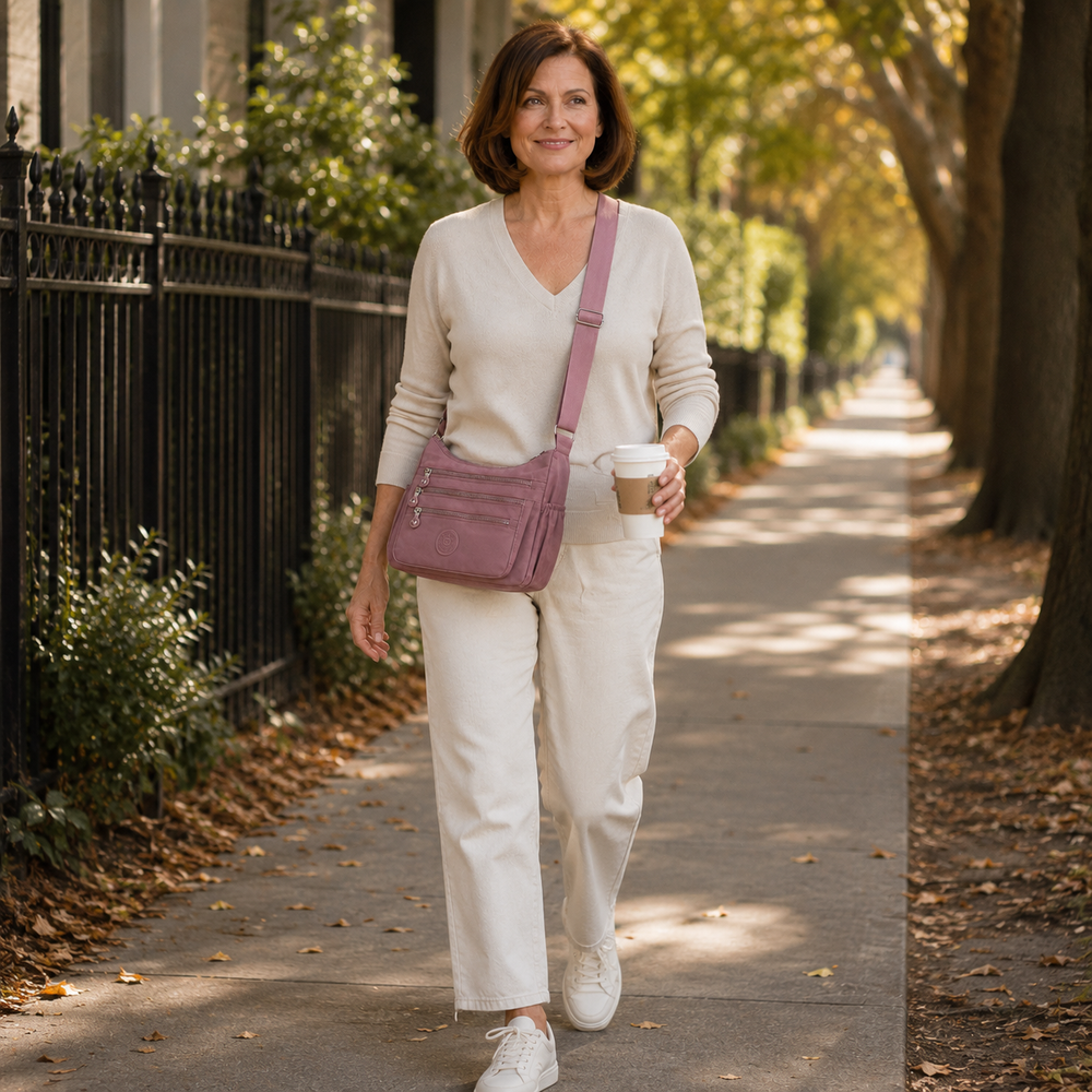 Pockela – Lightweight Nylon Crossbody Bag with 6 Pockets