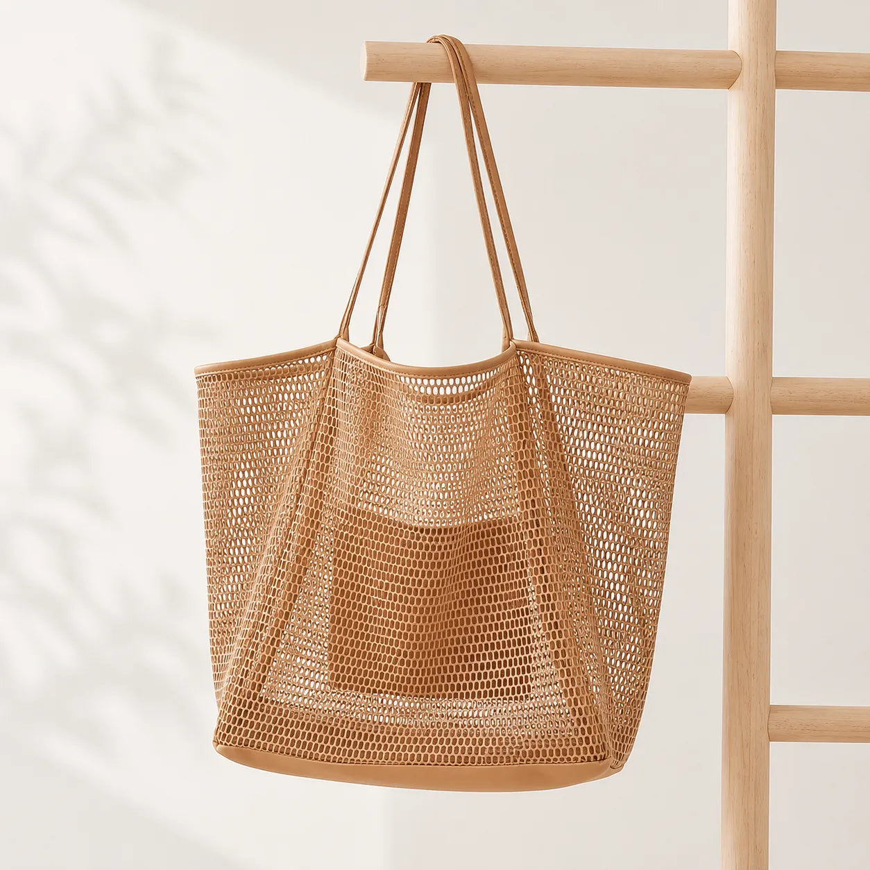 Sandfall – Mesh Beach Tote Bag with Hidden Zip Pocket, Sand Free Shoulder Bag for Women