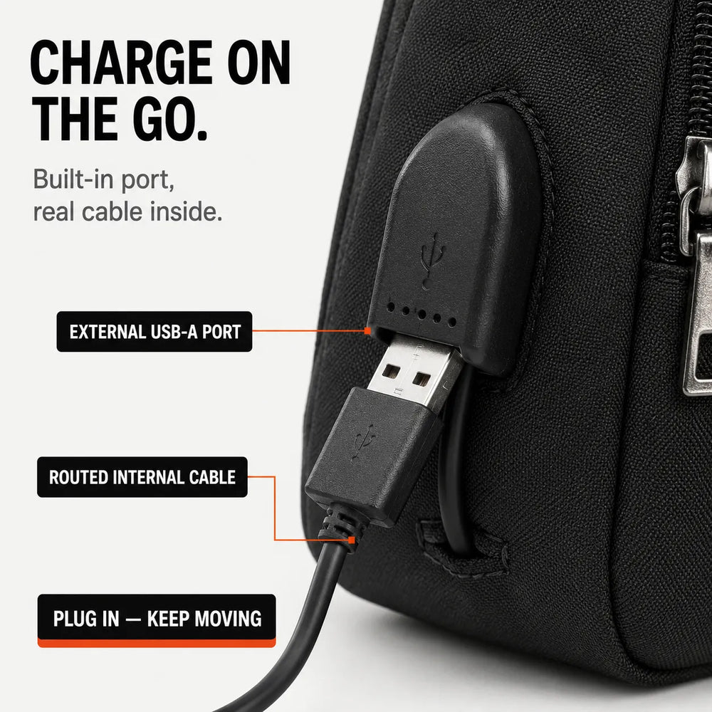 Slynx – Crossbody Sling Bag with USB Charging Port