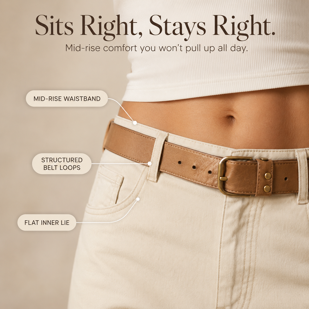 Cropelle™ – Stitch Detail Cropped Straight Pants