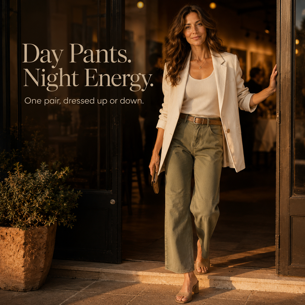 Cropelle™ – Stitch Detail Cropped Straight Pants