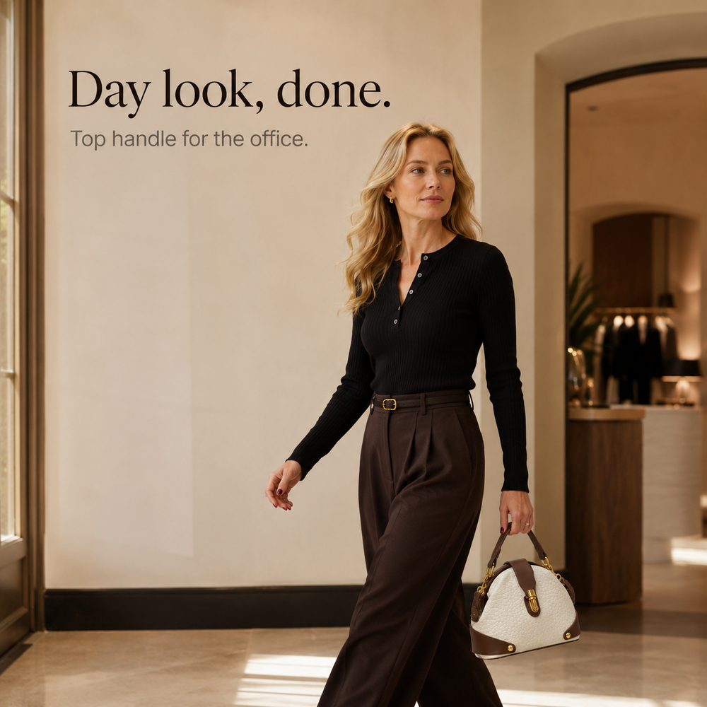 Cola™ – Two-Tone Leather Handbag for Day to Night