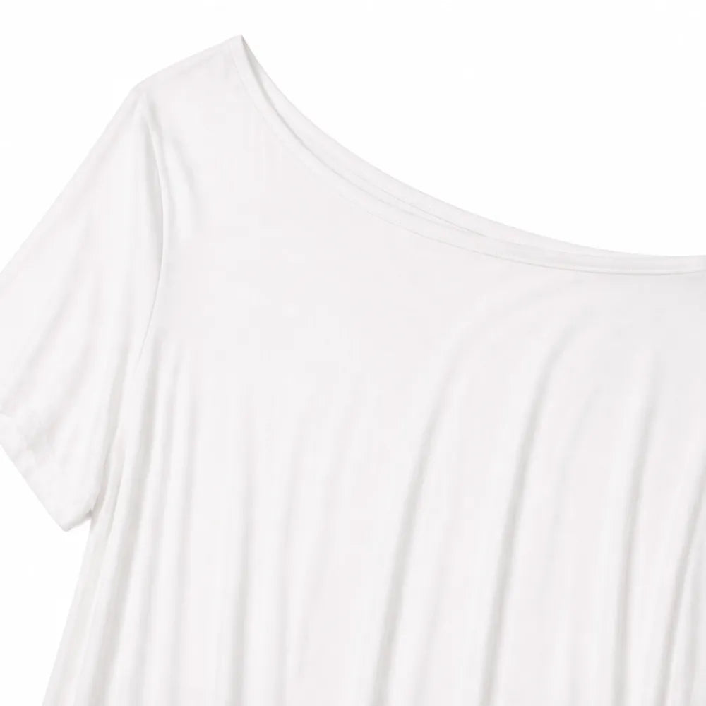 Solenne – Off-Shoulder Drape Maxi Dress with Side Pockets, Soft Viscose Throw-On Summer Dress
