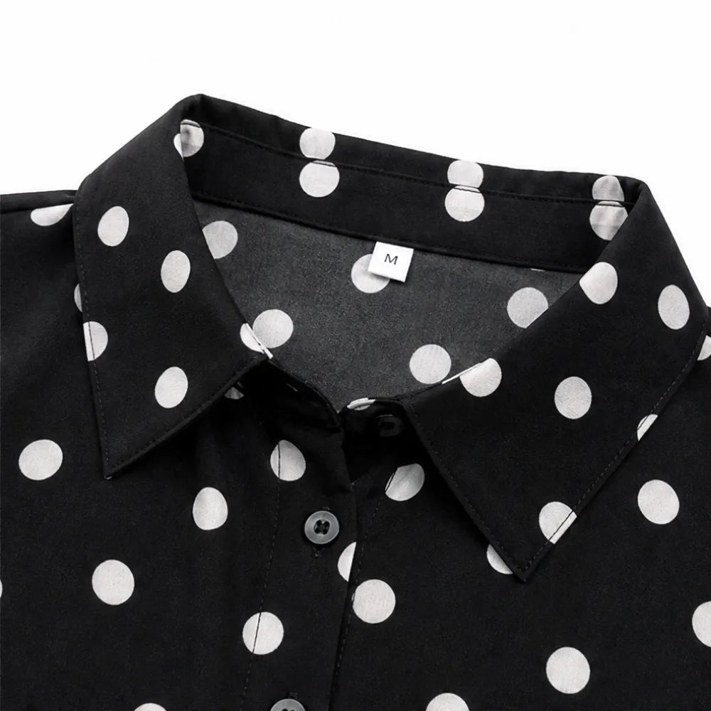 Soléa – Polka Dot Blouse and Shorts Set, Soft Drape, Summer Two Piece