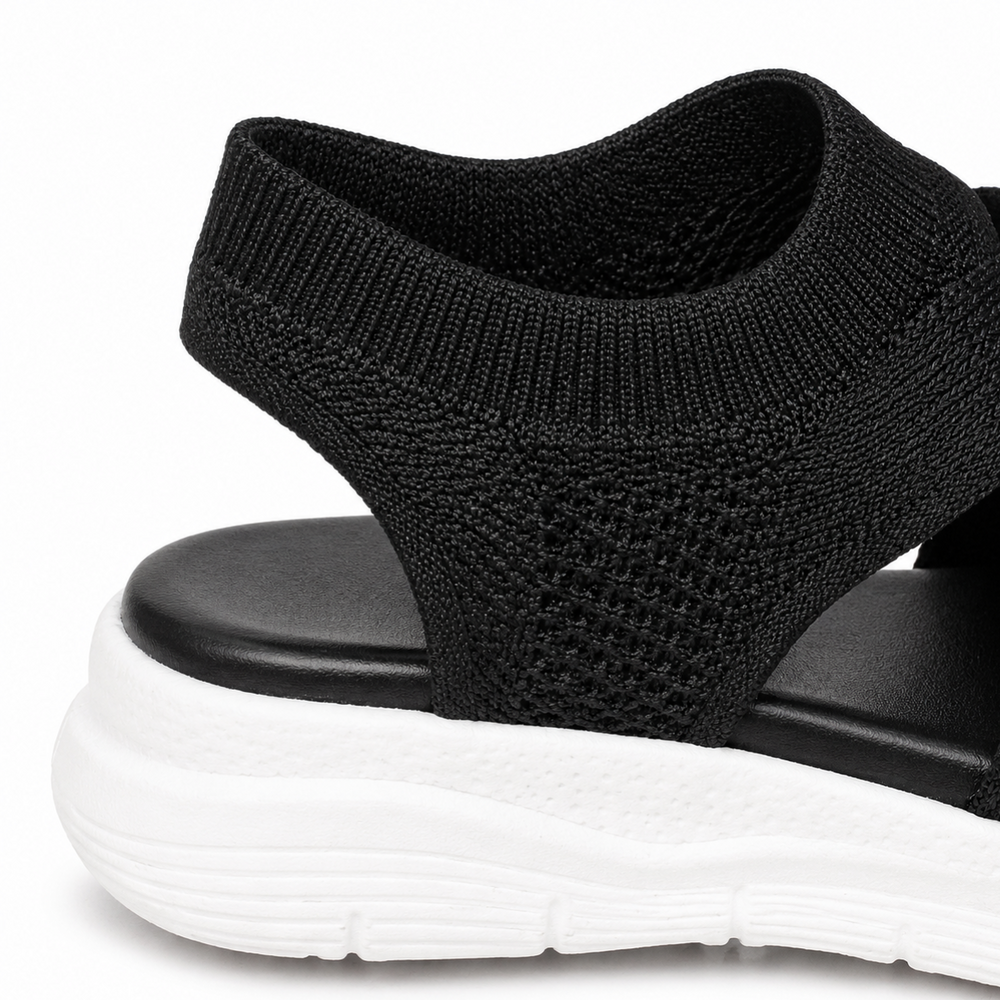 Veluna™ – Cushioned Stretch Knit Cross Strap Sandals for Women