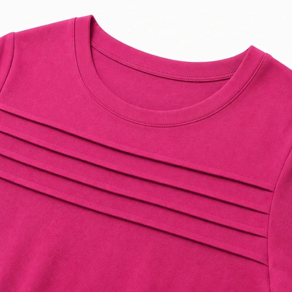 Lounella – Women's Pintucked Lounge Set with Wide-Leg Pants and Pockets