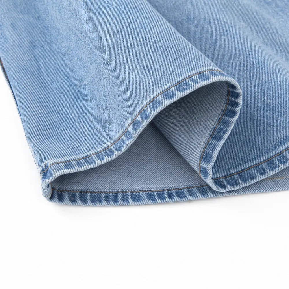 Romella – High Waisted Tiered A-Line Denim Maxi Skirt for Women