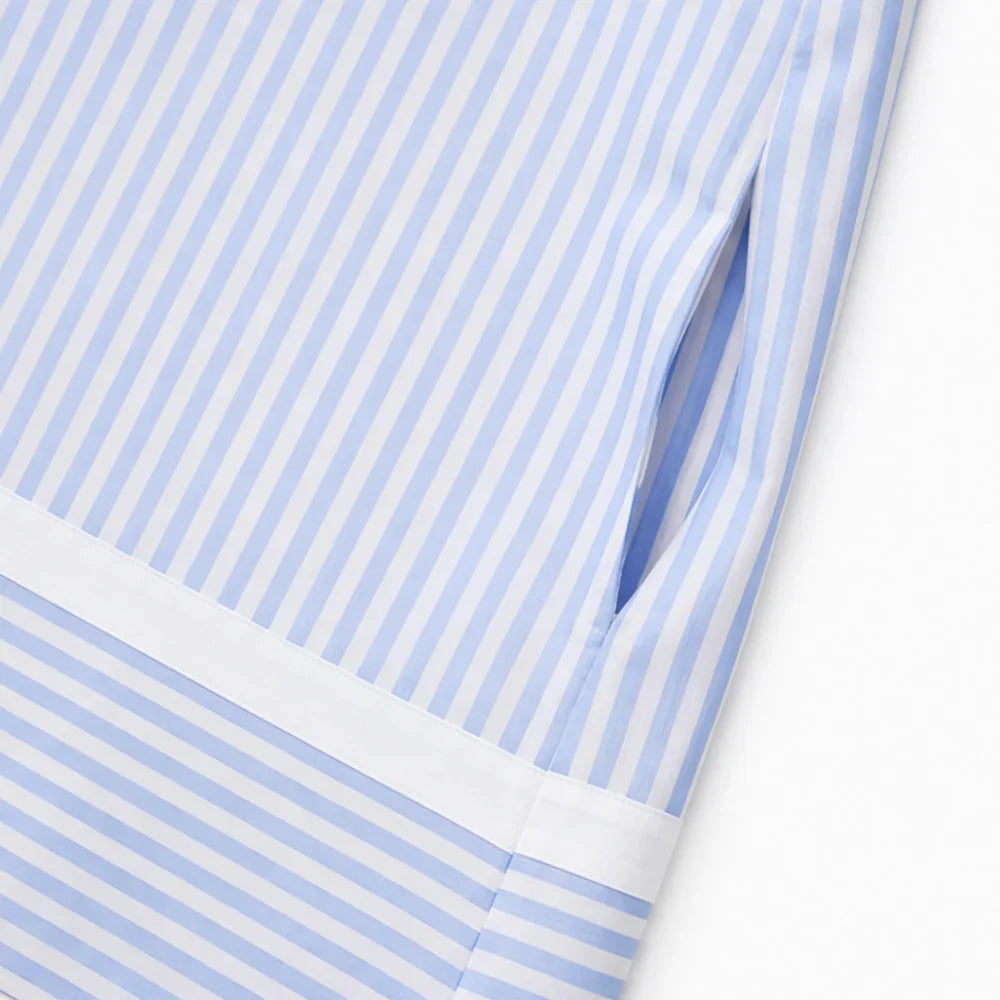 Marivelle – Striped V-Neck Tunic Dress with Pockets
