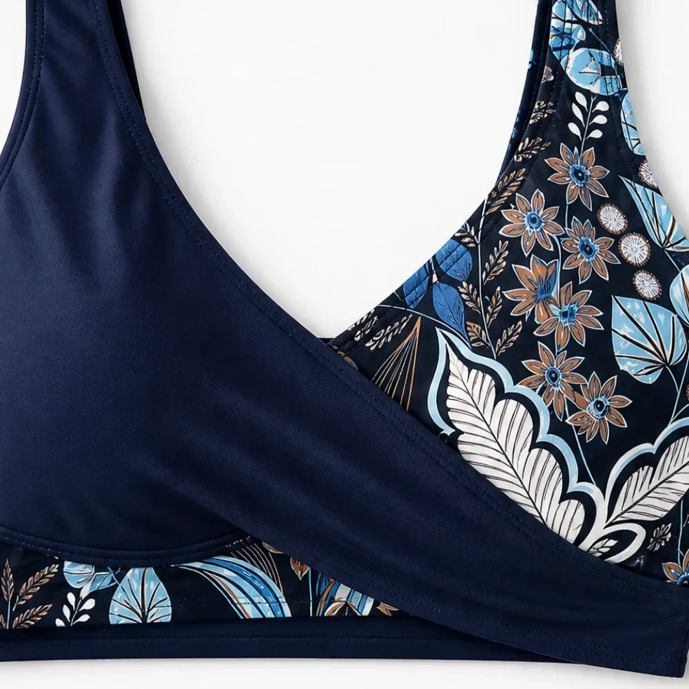 Marella – Contrast Wrap Floral High-Waist Bikini Set for Women