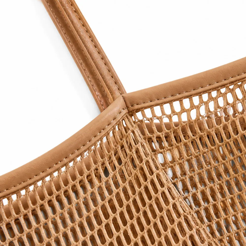 Sandfall – Mesh Beach Tote Bag with Hidden Zip Pocket, Sand Free Shoulder Bag for Women