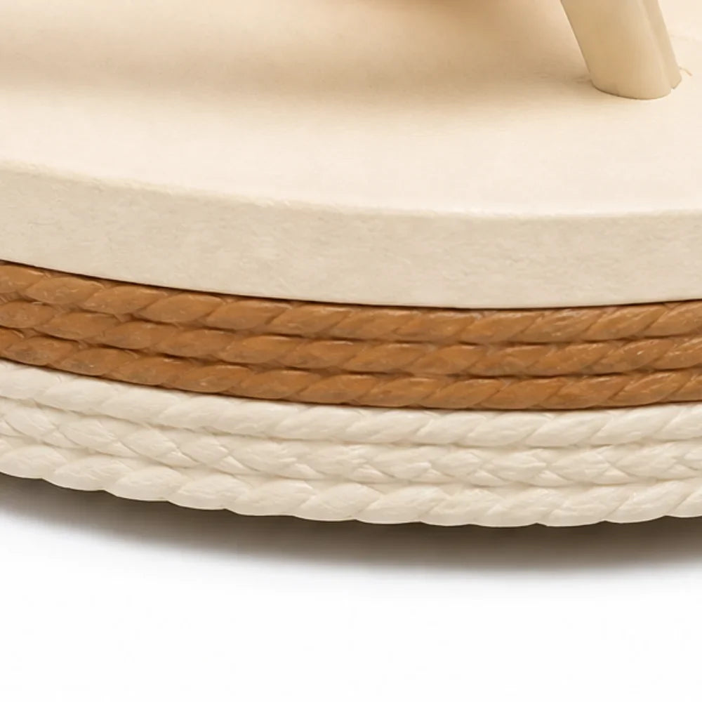 Solara – Woven Strap Platform Flip Flops for Women, Non-Slip Summer Sandals