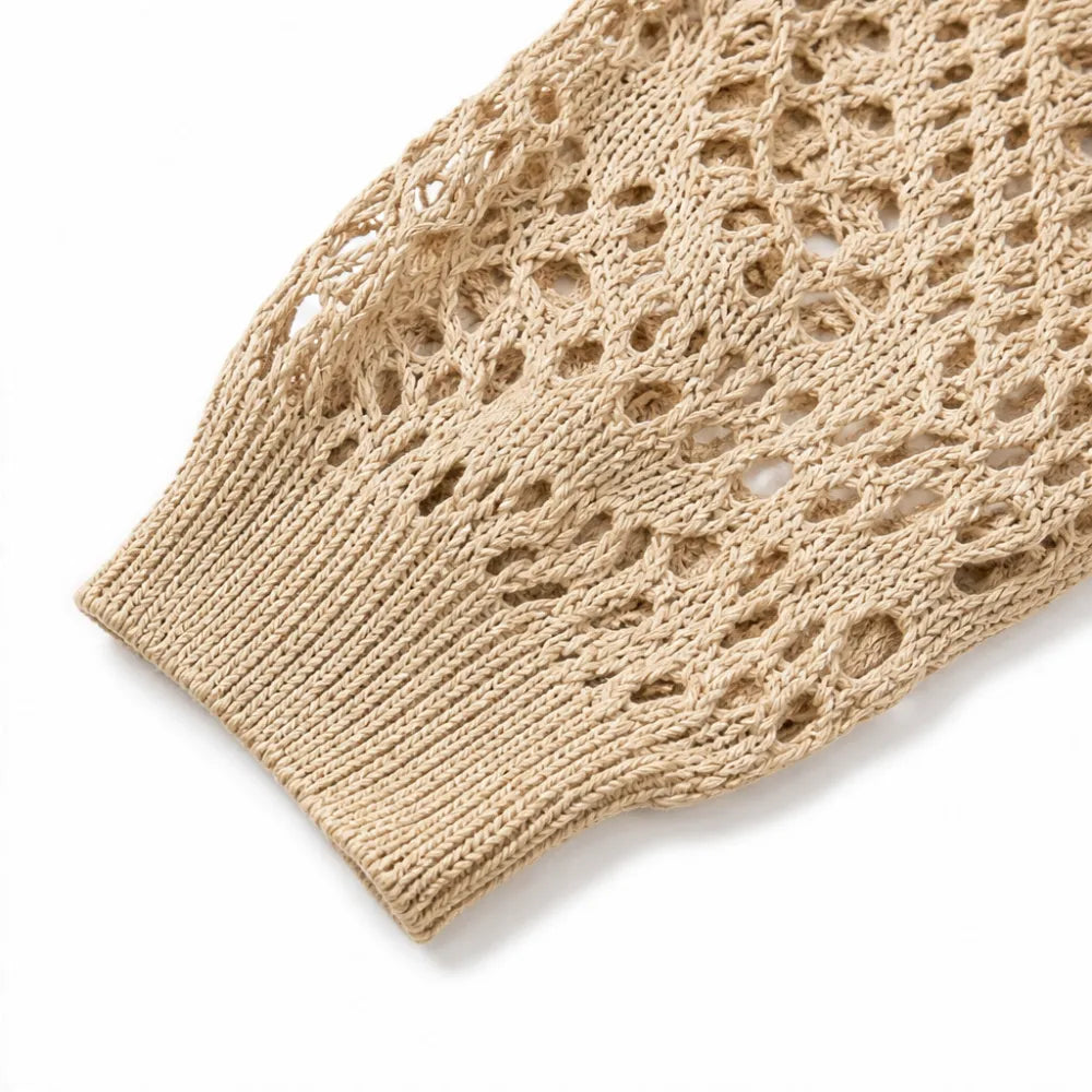 Marigrove – Bohemian Hollow-Knit V-Neck Crochet Top for Women