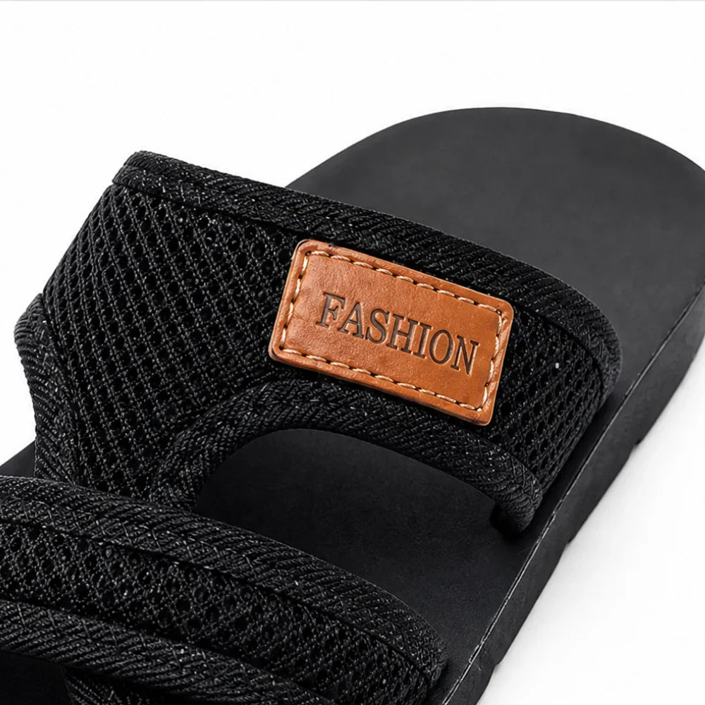 Breezely – Breathable Mesh Slide Sandals for Wide Feet, Open Toe Comfort
