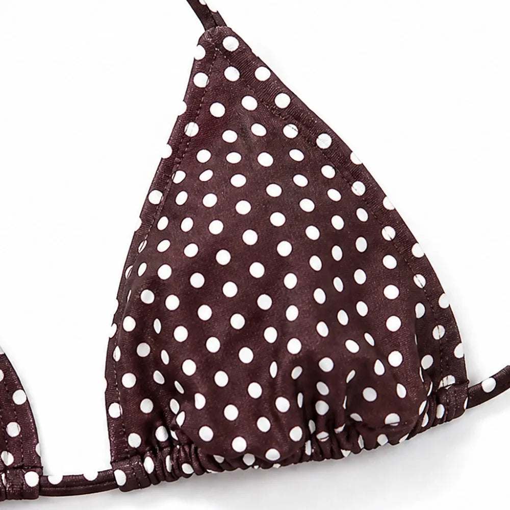 Solenya – Polka Dot Push Up Triangle Bikini Set for Women