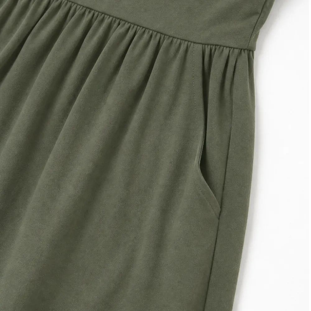 Sundera – V-Neck Skort Romper with Hidden Shorts & Pockets