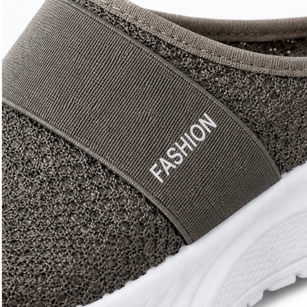 Stride & Soft – Women's Slip On Platform Mesh Sneakers, Breathable Non-Slip Mules