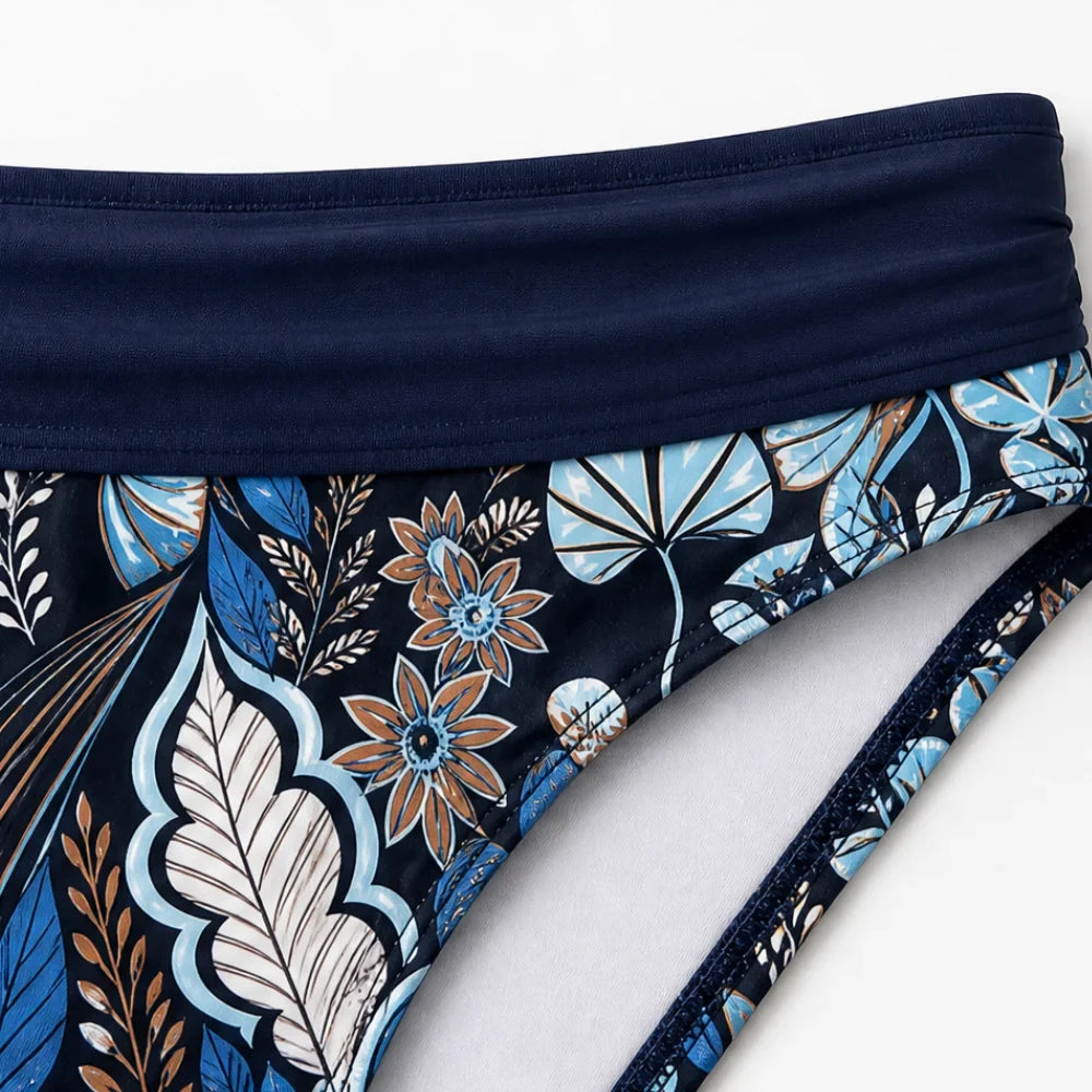 Marella – Contrast Wrap Floral High-Waist Bikini Set for Women
