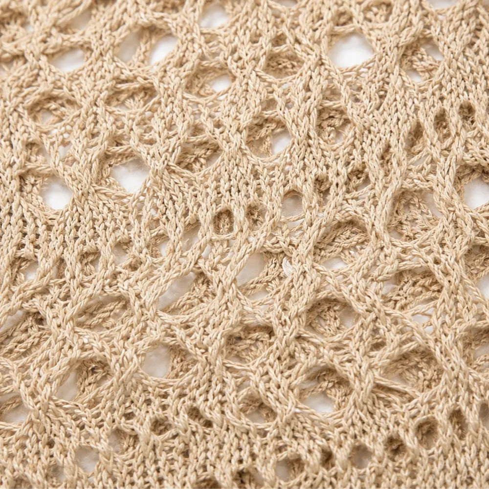Marigrove – Bohemian Hollow-Knit V-Neck Crochet Top for Women
