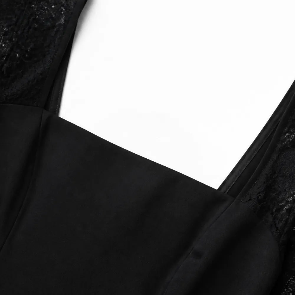 Noirella – Lace Sleeve A-Line Mini Dress for Curves