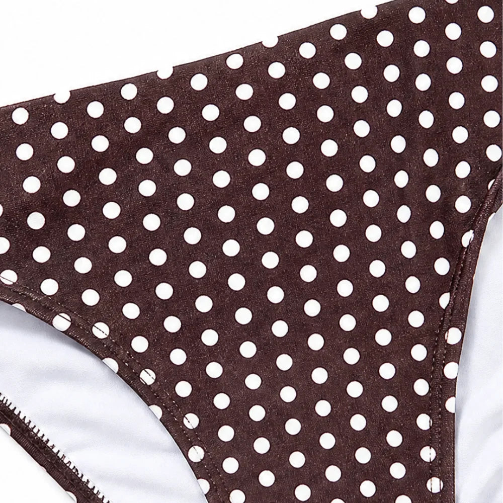 Solenya – Polka Dot Push Up Triangle Bikini Set for Women