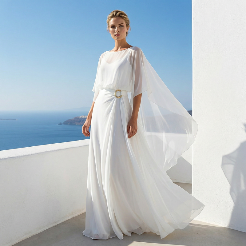 Velaire – Cape Sleeve Top and Wrap Pants Set for Women