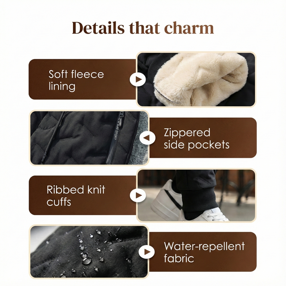 Nuvon – Unisex Fleece-Lined Winter Joggers