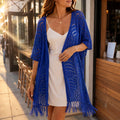 Solenne – Oversized Crochet Tassel Kimono Cardigan for Women