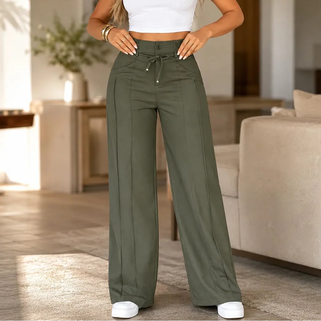 Lunelle – Wide-Leg Trousers With Front Seam Detail For Women