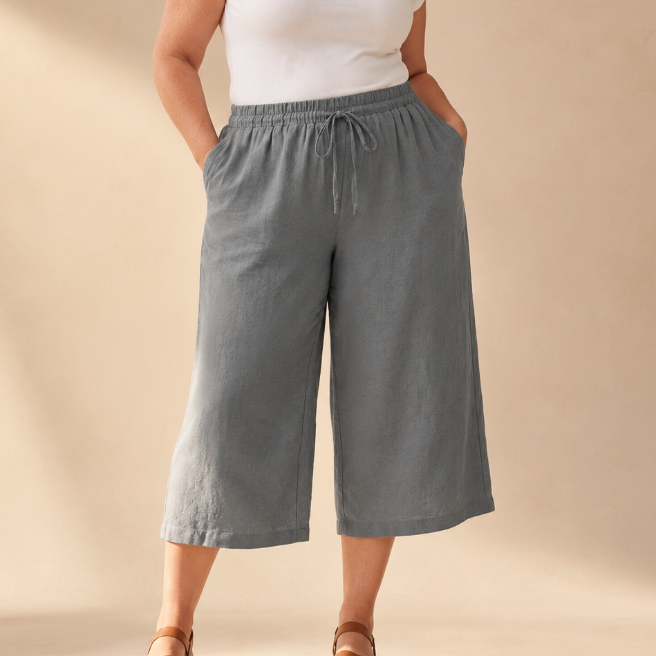 Calmara™ – Cropped Wide-Leg Drawstring Pants