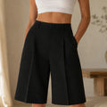 Soleya – Tailored Wide-Leg Pleated Bermuda Shorts for Women