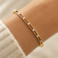Veluna – Floating Crystal Gold Bangle Bracelet for Women