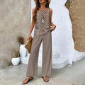 Soléne – Flowy Sleeveless Top and Wide Leg Pants 2 Piece Set