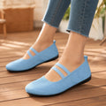 Soffea – Knit Mary Jane Flats with Elastic Straps for Women, Slip On Breathable Ballet Shoes