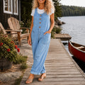 Lora – Vintage Overalls with Button Front and Patch Pockets