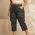 Wearwell – Stretchy Cargo Capris with Drawstring Waist and Multiple Pockets