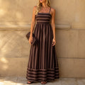 Solène – Striped Cami Maxi Dress with Smocked Back