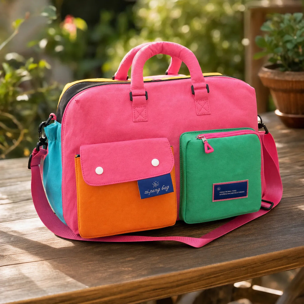 Solara – Color Block Weekend Bag with Crossbody Strap