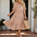 Soleluna – Tiered Polka Dot Midi Dress with Ruffle Sleeves