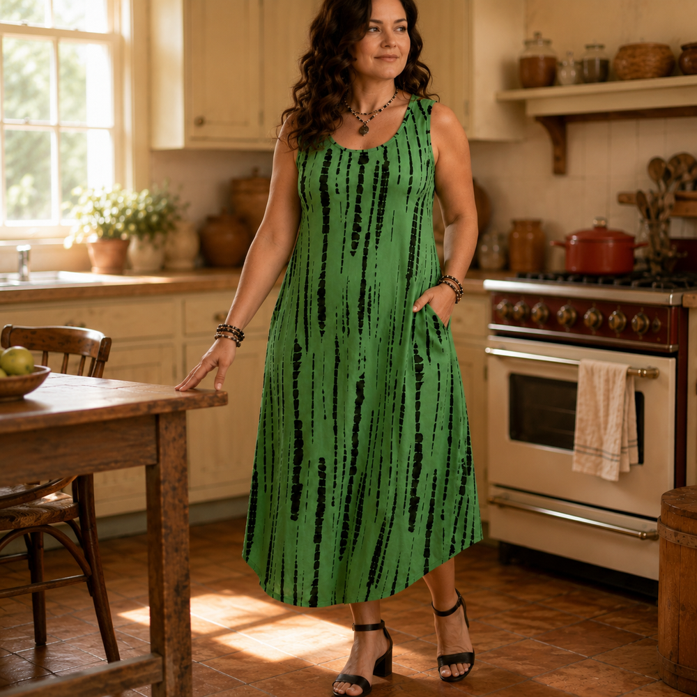 Soliera™ – Relaxed Fit Sleeveless Midi Dress With Pockets