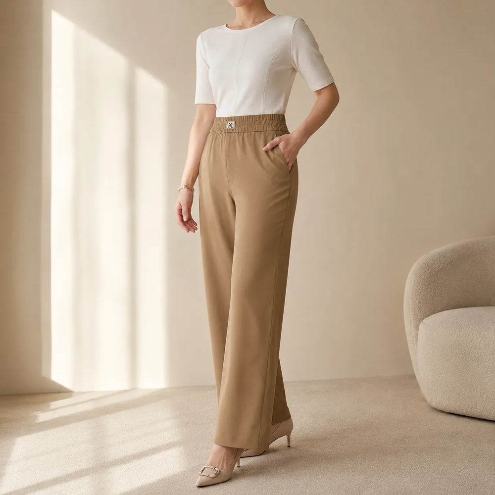 Velora – High Rise Pull-On Wide Leg Stretch Pants for Women