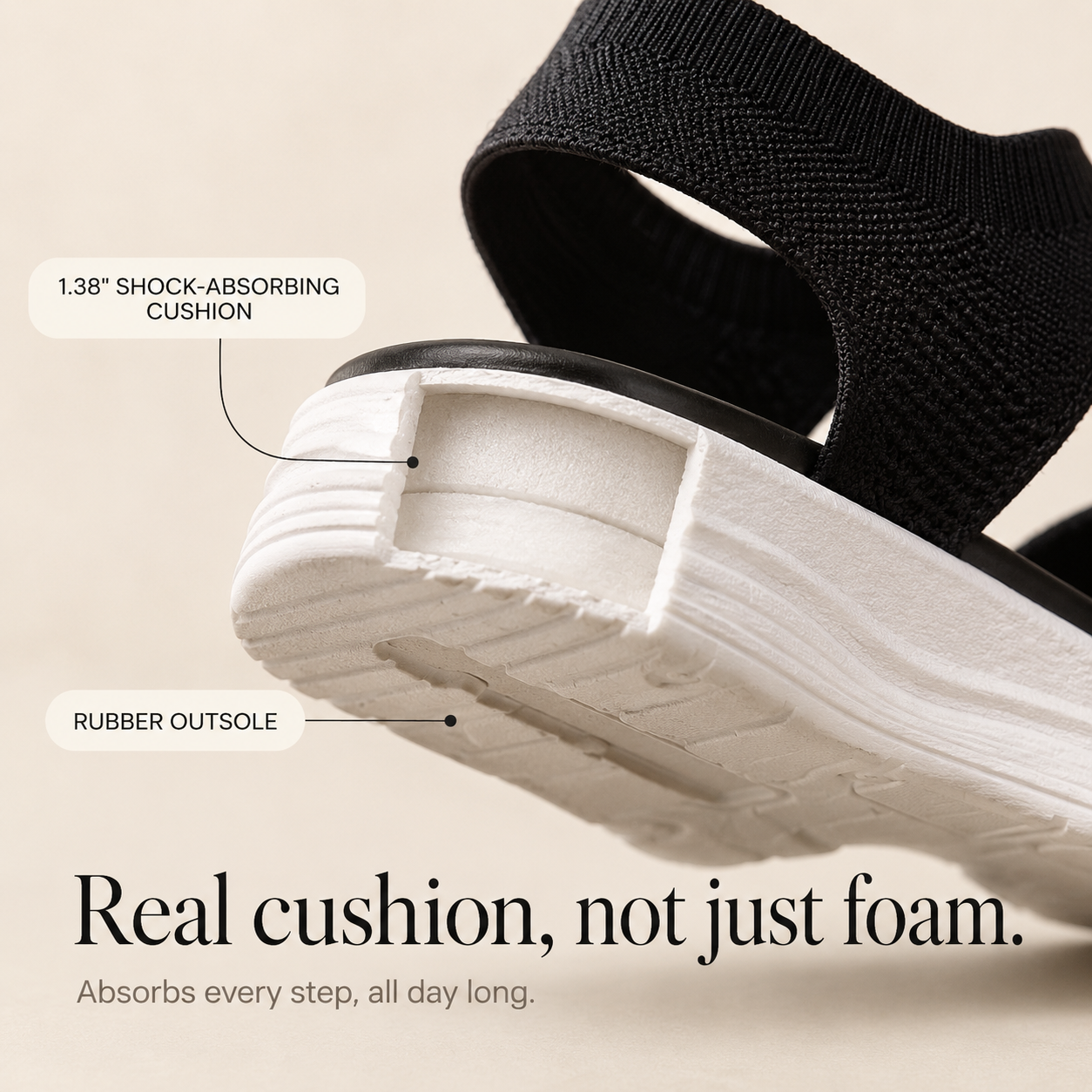 Veluna™ – Cushioned Stretch Knit Cross Strap Sandals for Women