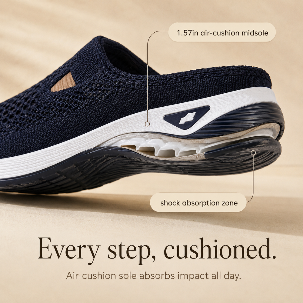 Airessa™ – Breathable Mesh Slip-On Mules with Cushioned Air Sole