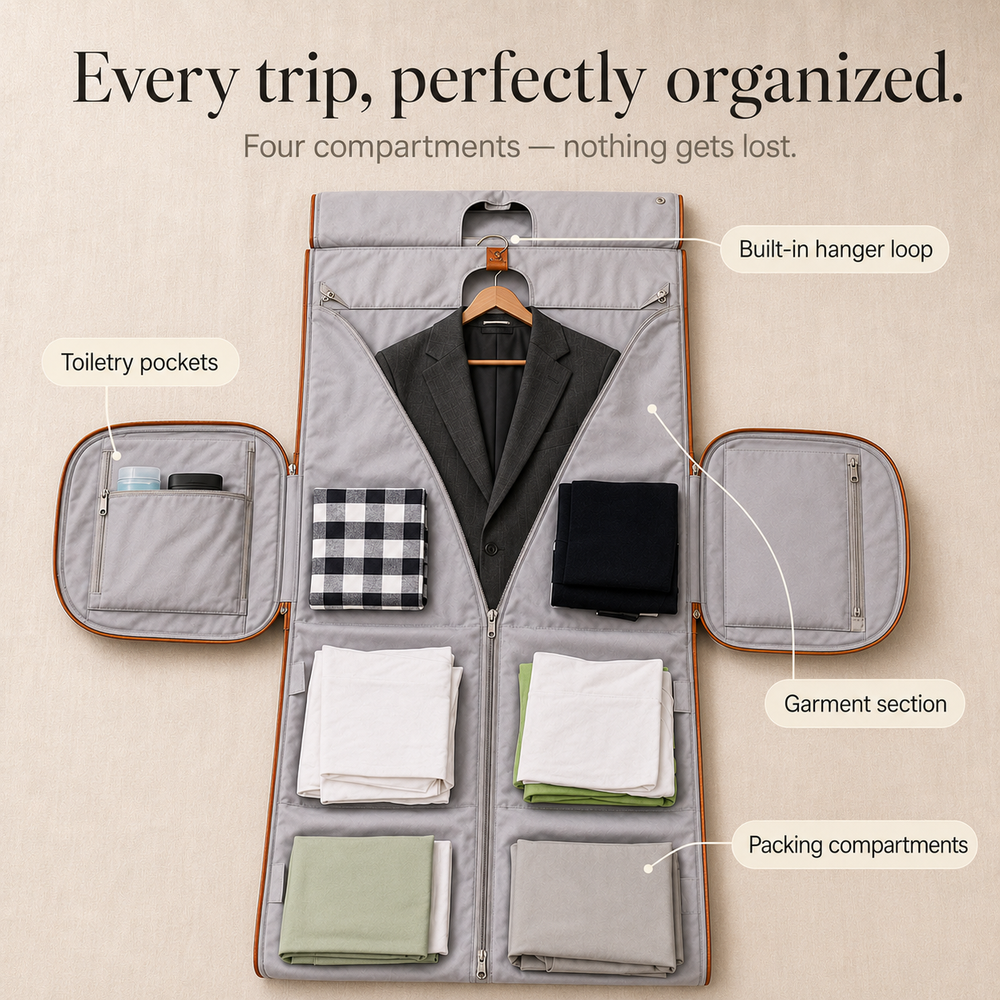 Voyella – Convertible Garment Duffel Bag with Built-in Hanger, Carry-On Travel Bag for Women