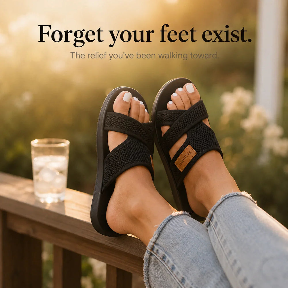 Breezely – Breathable Mesh Slide Sandals for Wide Feet, Open Toe Comfort