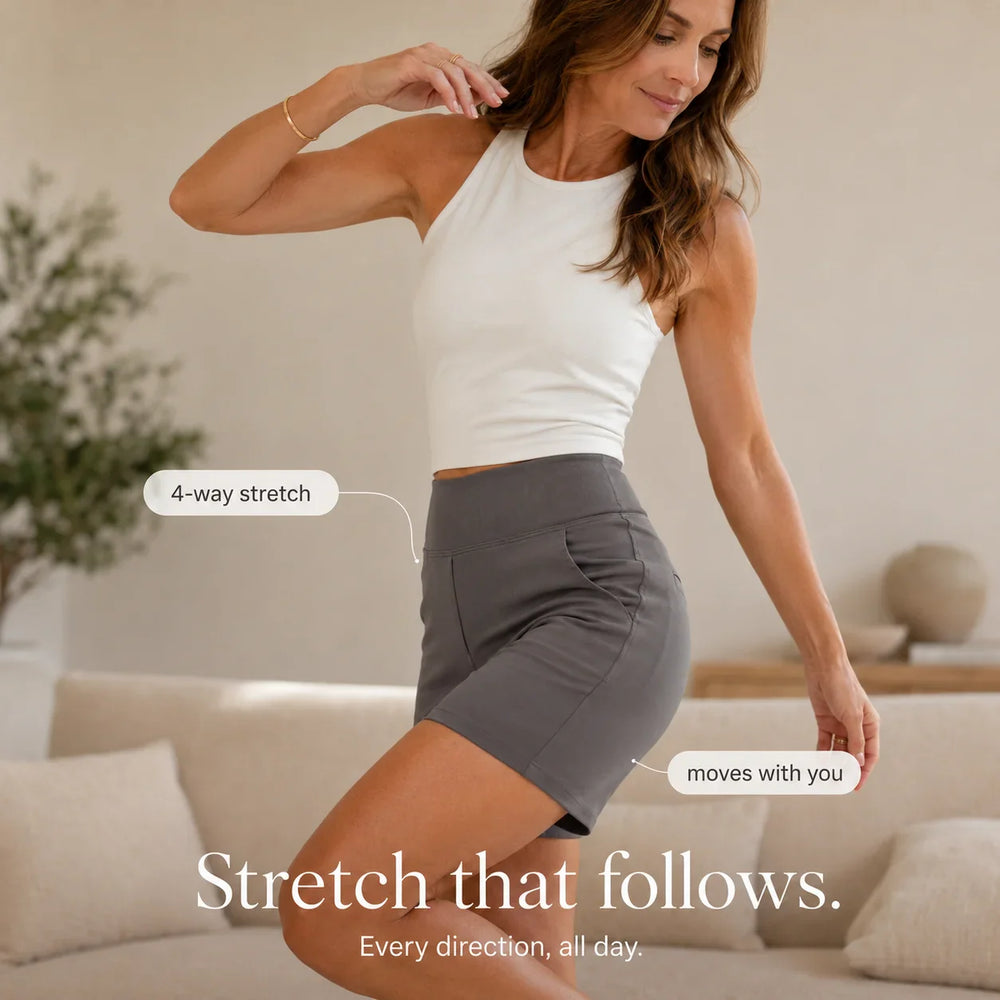 Wearbella – High Waisted Tailored Stretch Bermuda Shorts with Pockets
