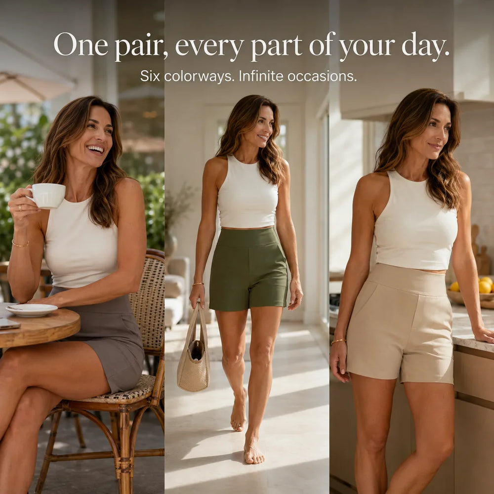 Wearbella – High Waisted Tailored Stretch Bermuda Shorts with Pockets