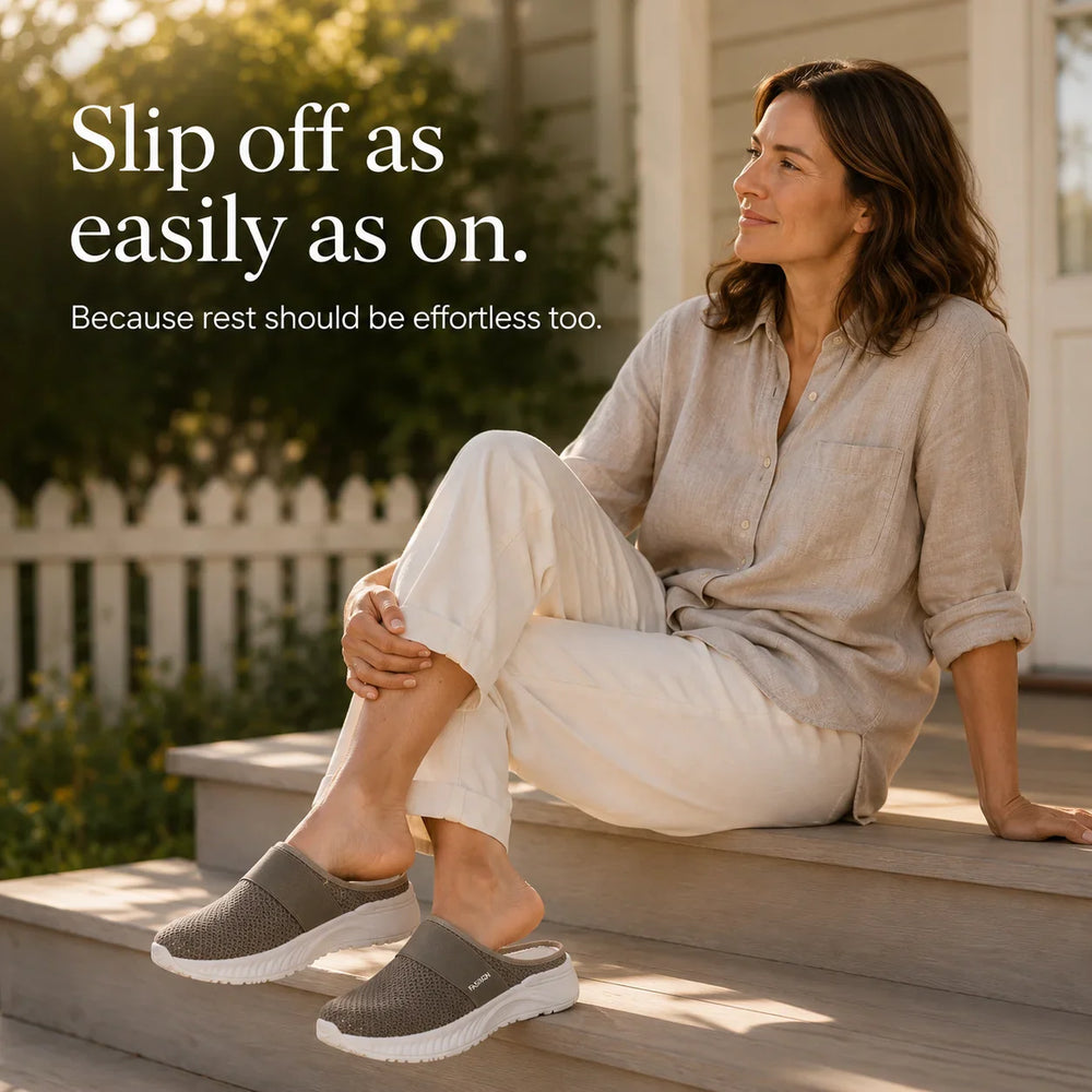 Stride & Soft – Women's Slip On Platform Mesh Sneakers, Breathable Non-Slip Mules