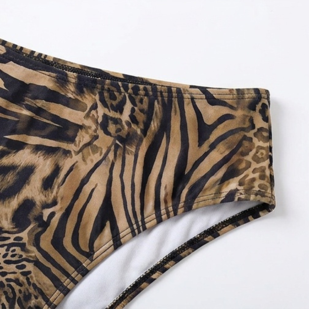 Lunavia – Women's Leopard Print Plunge Bikini Set