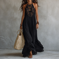 Lunavia™ – Lace Halter Boho Maxi Dress